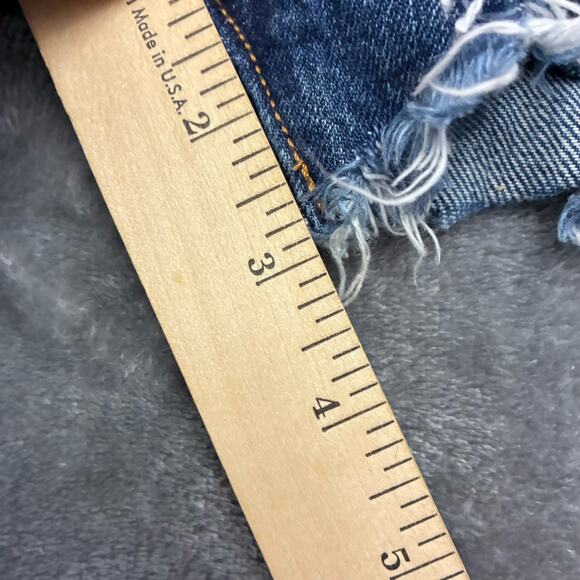 Vintage Levis 501 Jeans Shorts Womens Sz.25 Blue Button Fly Raw Hem Daisy Dukes - Picture 9 of 10